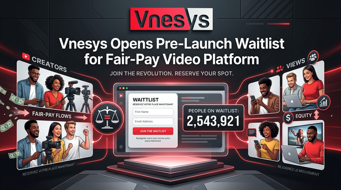 Vnesys Opens Pre-Launch Waitlist for Fair-Pay Video Platform